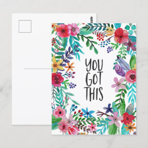 Sie haben dieses Zitat Niedlich Boho Floral Got Postkarte