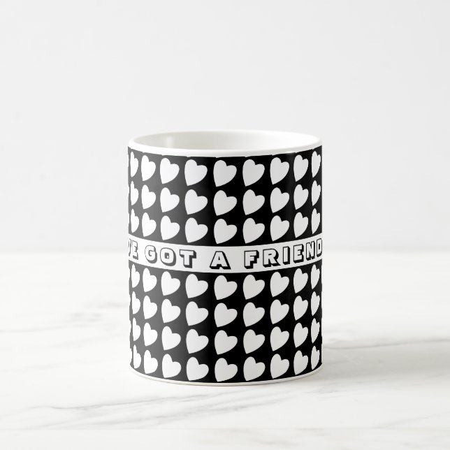 Sie haben ein Friend Black Heart Pattern Valentine Kaffeetasse (Mittel)