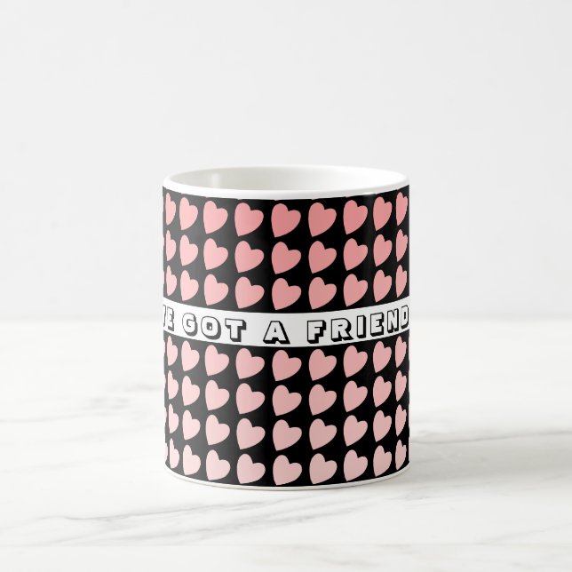Sie haben ein Friend Pink Herzmuster Valentine got Kaffeetasse (Mittel)