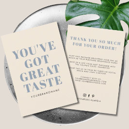 Sie haben ein gutes Geschmacksgeschäft got danke