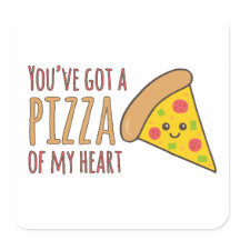 Sie haben eine Pizza von Heart Kawaii Pizza Design