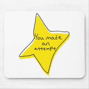 Sie haben einen Versuch unternommen - gelber Star Mousepad