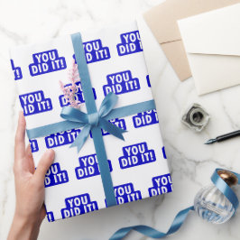 Sie haben es mit blauem Zeichen getan Geschenkpapier