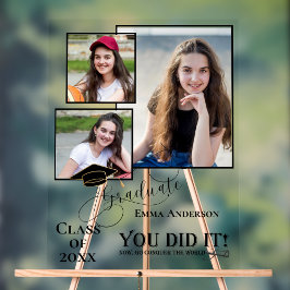 Sie haben es Multi Foto 2025 Grad Ankündigung Acrylschild