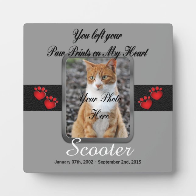 Sie haben Ihre Paw Prints auf meinem Herzen verlas Fotoplatte (Vorderseite)