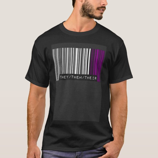 Sie haben ihre Pronos Asexuelle Stolz Flag Barcod T-Shirt (Vorderseite)