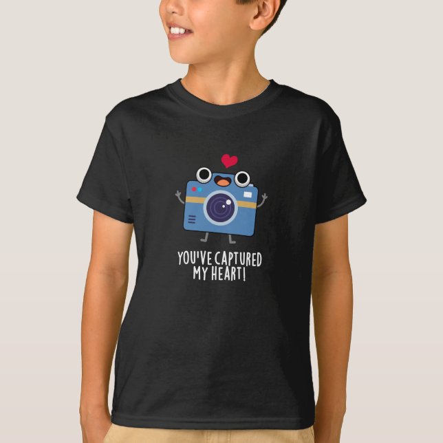 Sie haben meine Herz-Funny-Kamera Pun Dark BG T-Shirt (Vorderseite)
