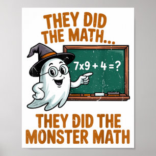 Sie haben Monster-Mathematik-Lehrer-Halloween-Kost Poster