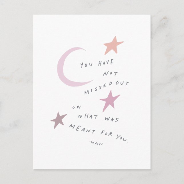 Sie haben nicht vergessen, was für Sie gedacht war Postkarte (Vorderseite)