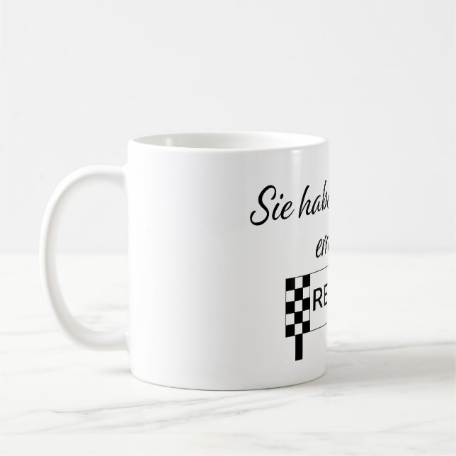 Sie haben sich mit Rente befasst Kaffeetasse (Links)