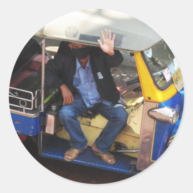 Sie haben TAXI TUK-TUK gewollt? Runder Aufkleber (Vorderseite)
