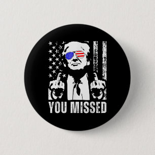 Sie haben Trump 2024 US American Flag Funny (Fron. Button
