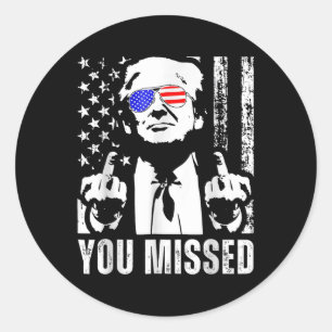 Sie haben Trump 2024 US American Flag Funny (Fron. Runder Aufkleber