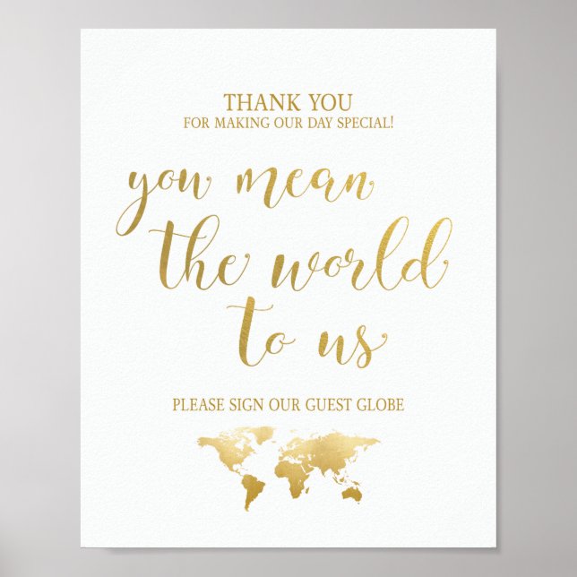 Sie haben uns die Welt Gemein | Globe Guest Book S Poster (Vorne)