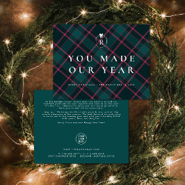 Sie haben unser Jahr gemacht | Karierte Corporate Dankeskarte