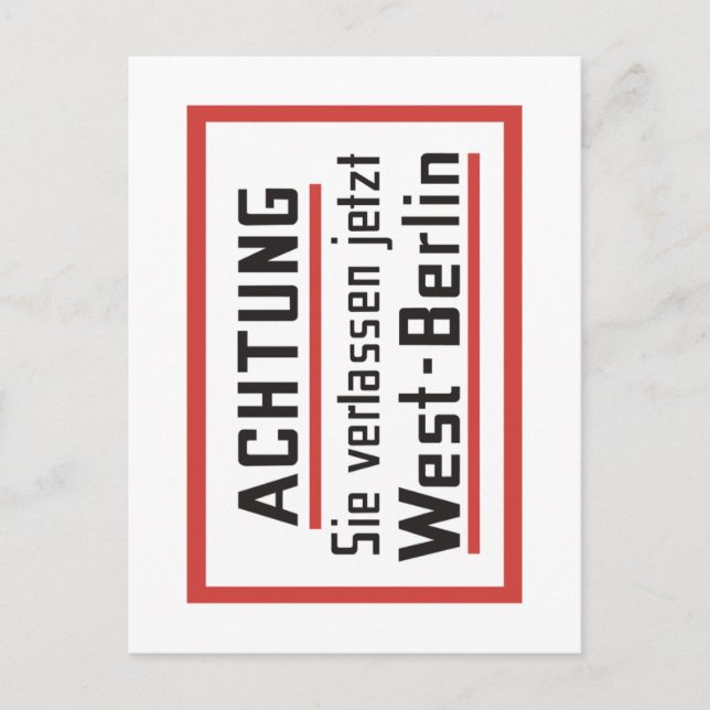 Sie haben West-Berlin, Deutschland Postkarte (Vorderseite)