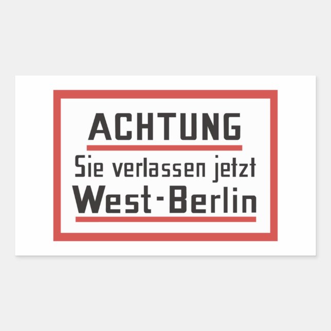 Sie haben West-Berlin, Deutschland Rechteckiger Aufkleber (Vorderseite)