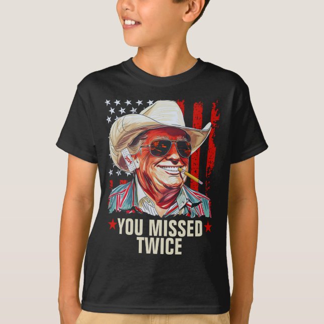 Sie haben zweimal Western Trump Cowboy vermisst |  T-Shirt (Vorderseite)
