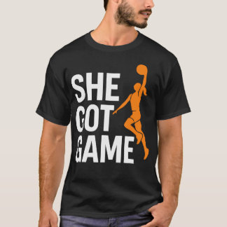 Sie hat Basketball-Mädchen-Dunk-Empowerment- Athle T-Shirt