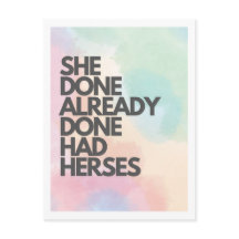 Sie hat bereits die Postkarte "Herses Drag Race" f