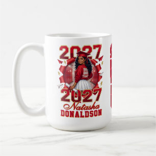 Sie hat das Schwarze Absolventin Rot Gold 2027 Kaffeetasse