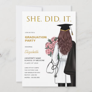 Sie hat den Abschluss der Medizinschule eingeladen Einladung