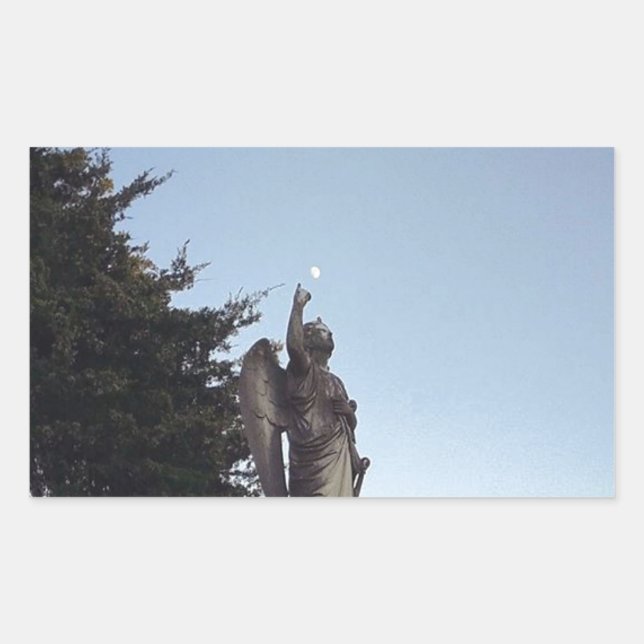 Sie hat den Mond in ihren Händen got. Rechteckiger Aufkleber (Vorderseite)