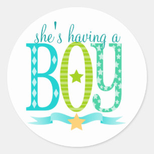Sie hat ein Baby - Custom Baby Shower Stickers