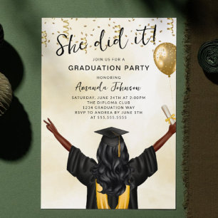 Sie hat eine Female Graduation Party gemacht Einladung