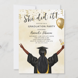 Sie hat eine Female Graduation Party gemacht Einladung