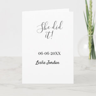 Sie hat es Abschlussklasse 20XX Name einfach Karte