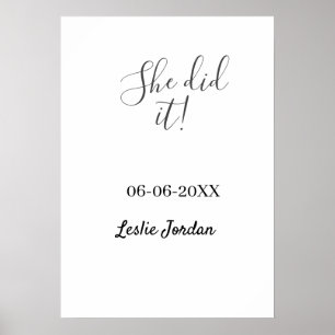 Sie hat es Abschlussklasse 20XX Name einfach Poster