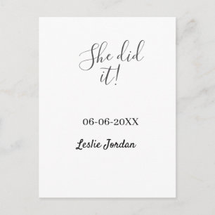 Sie hat es Abschlussklasse 20XX Name einfach Postkarte
