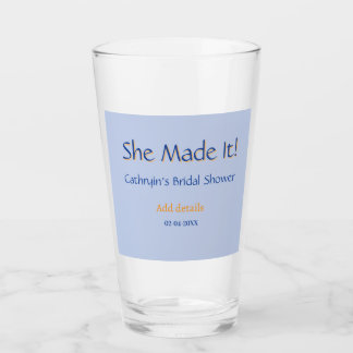 SIE HAT ES BRIDAL SHOWER BLAU ORANGE STYLISCHER TR GLAS