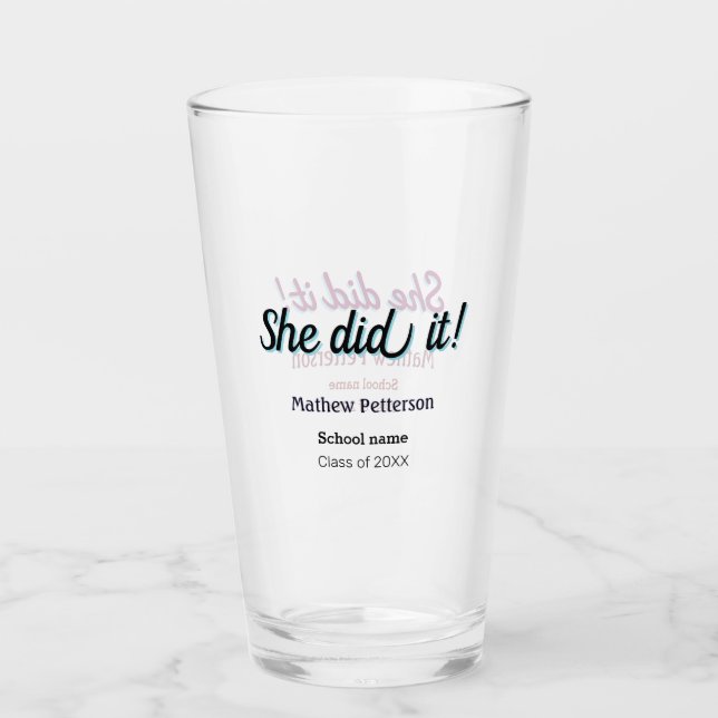 Sie hat es einfach schwarz klassisch moderne Absch Glas (Vorderseite)