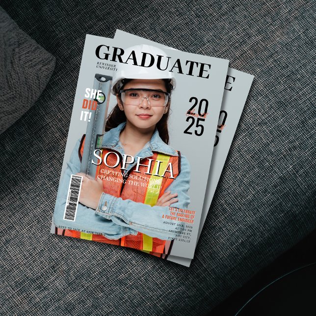 Sie hat es Engineering Magazin Foto Abschluss Einladung (Von Creator hochgeladen)