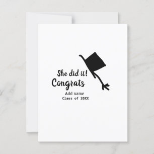 Sie hat es geschafft Gratulation zur Abschlussfeie Postkarte