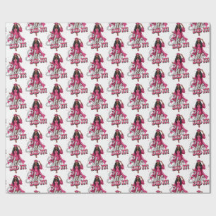 Sie hat es geschafft Schwarze Frau Pink & Silver A Geschenkpapier