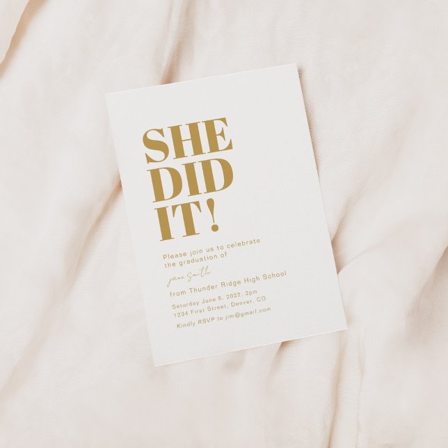 Sie hat es getan! Vorlage für die Einladung der Pr (Von Creator hochgeladen)