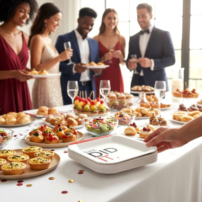 Sie hat es Rot minimal Absolventen-Papierplatte ge Pappteller (Von Creator hochgeladen)