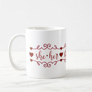 Sie hat Extravagante rote Doodles Kaffeetasse