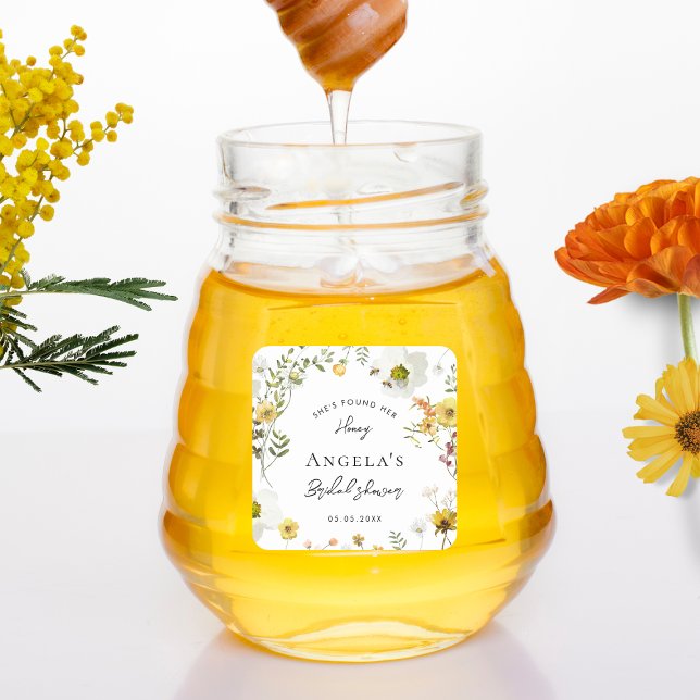 Sie hat ihr honiggelbes Brautparty gefunden Quadratischer Aufkleber (Von Creator hochgeladen)