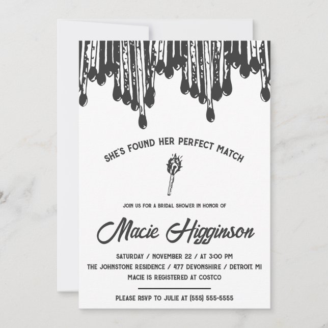 Sie hat ihr Perfect Match Brautparty gefunden Einladung (Vorderseite)