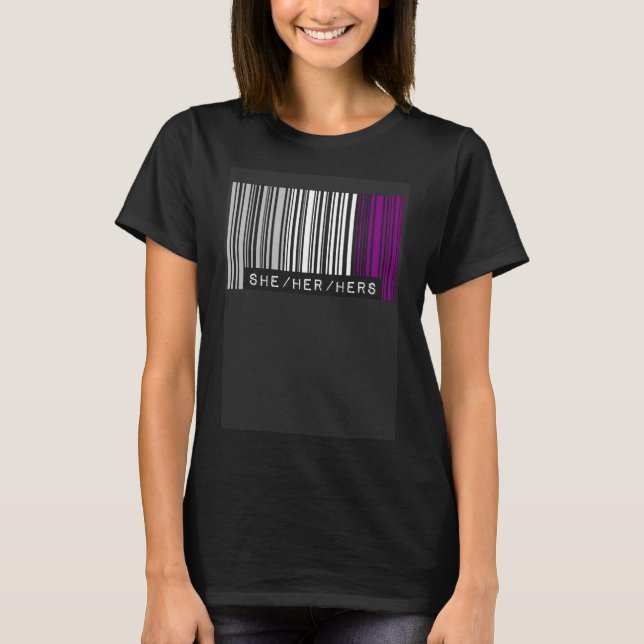 Sie hat ihre Fahne "Pronos Asexual Pride" Barcode  T-Shirt (Vorderseite)