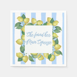 "Sie hat ihre Hauptpresse gefunden" Blau und Zitro Serviette