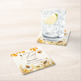 Sie hat ihre Honey Bee Brautparty gefunden Rechteckiger Pappuntersetzer