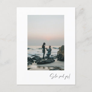 Sie hat Ja Foto-Verlobungsparty-Postkarte Postkarte