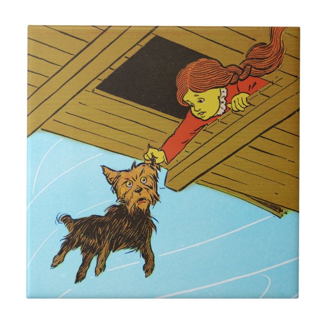 Sie hat sich am Ohr gefangen Fliese (Vorderseite)