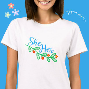 Sie hat sie in Blume T-Shirt