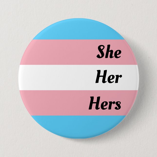 Sie hat Transgender-Pride Button (Vorderseite)